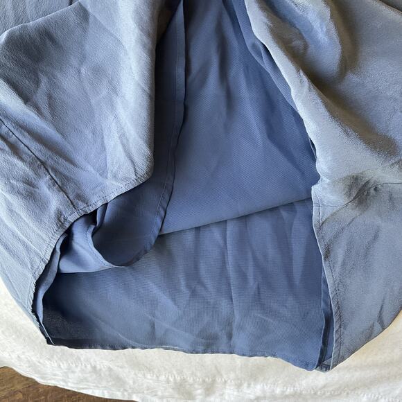 Cynthia Rowley Women Silk Dress US 4 Blue Shirt Dress Sleeveless Knee Length - Picture 7 of 10